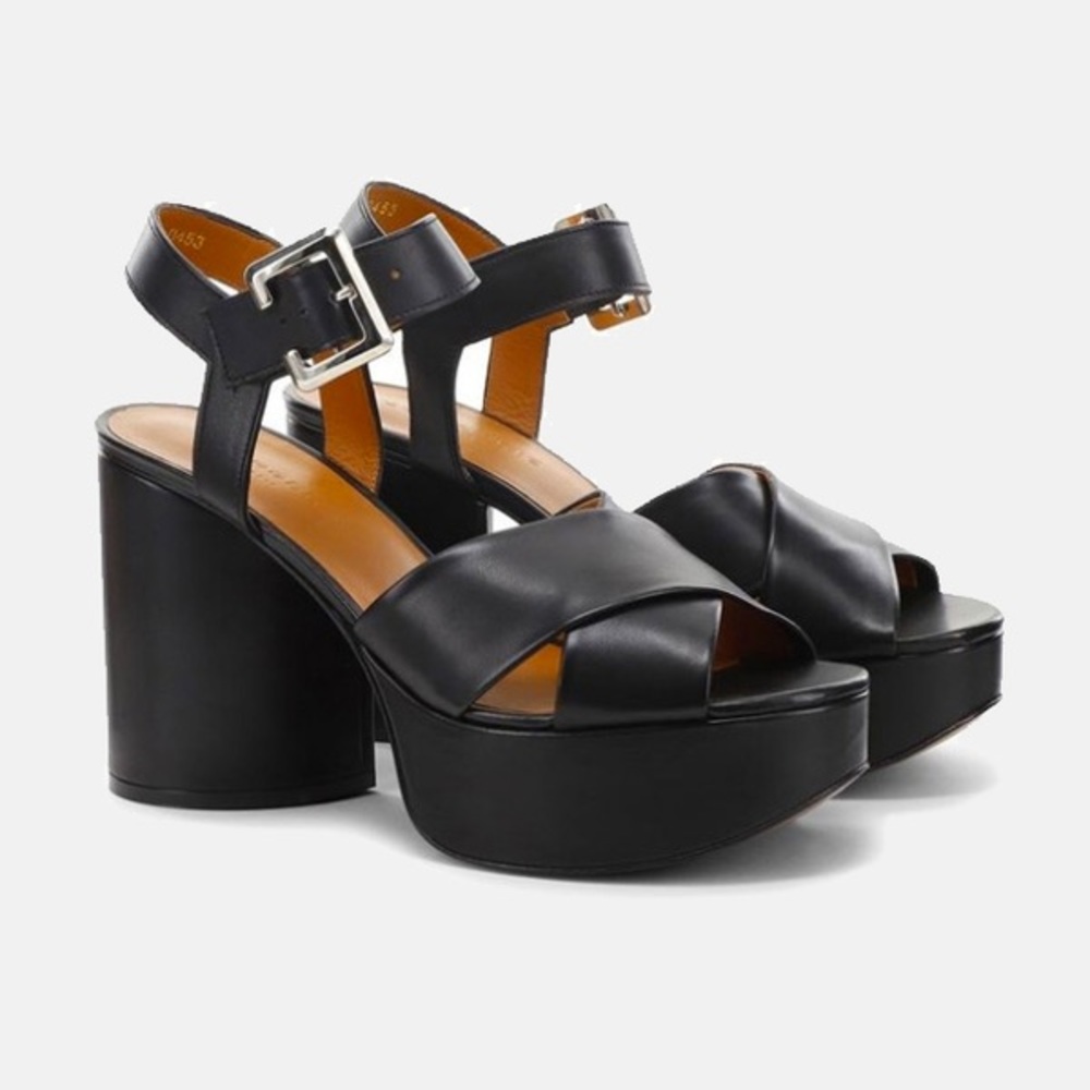 ROBERT CLERGERIE VIANNE LEATHER PLATFORM SANDALS.